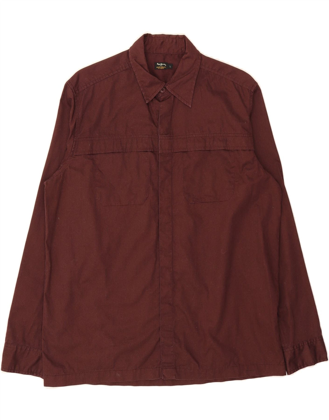 PEPE JEANS Mens Shirt Large Burgundy Cotton Vintage PEPE Jeans and Second-Hand PEPE Jeans from Messina Hembry 
