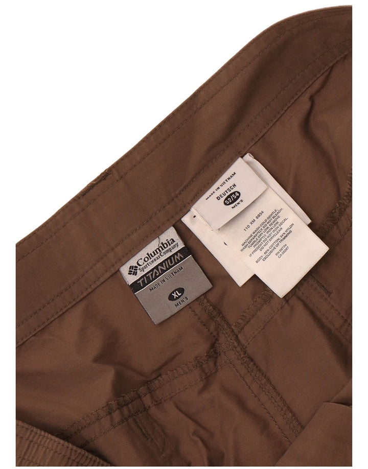 Męskie spodenki cargo Columbia Titanium XL W40, brązowa bawełna