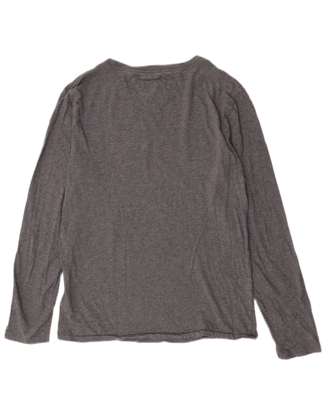 Męski top graficzny Tommy Hilfiger z długim rękawem, mały, szary, bawełniany