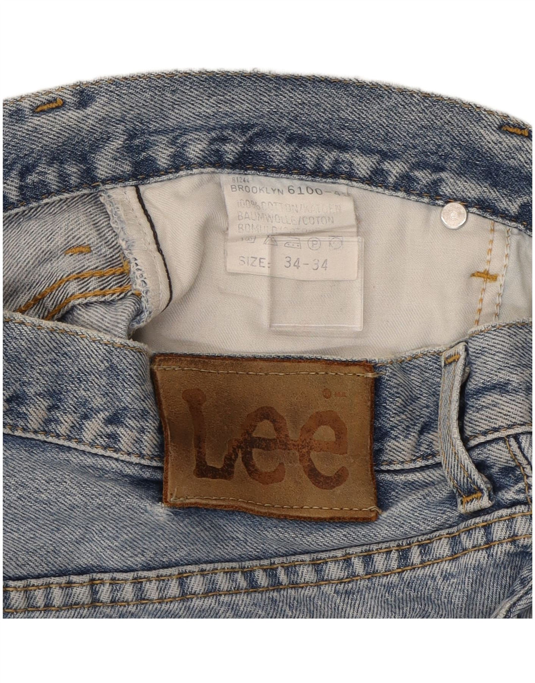 LEE Mens Brooklyn Tapered Jeans W34 L26 Blue Cotton