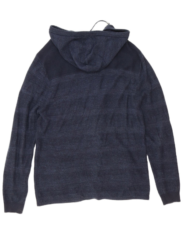 Damski sweter rozpinany z kapturem Guess UK 16, duży, granatowy, bawełniany