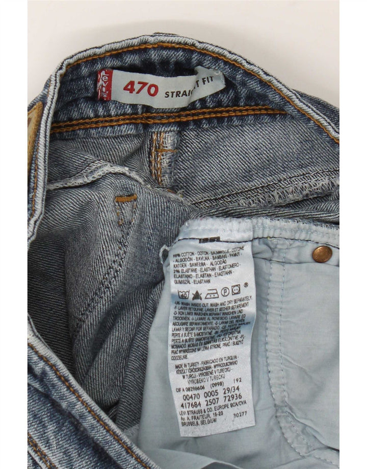 Damskie jeansy Levi's 470 Straight W29 L34 Niebieskie bawełniane