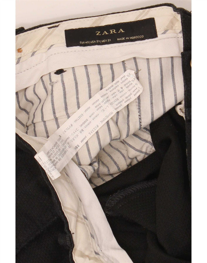 Męskie spodnie garniturowe Zara EU 40 Medium W31 L30 Czarny poliester
