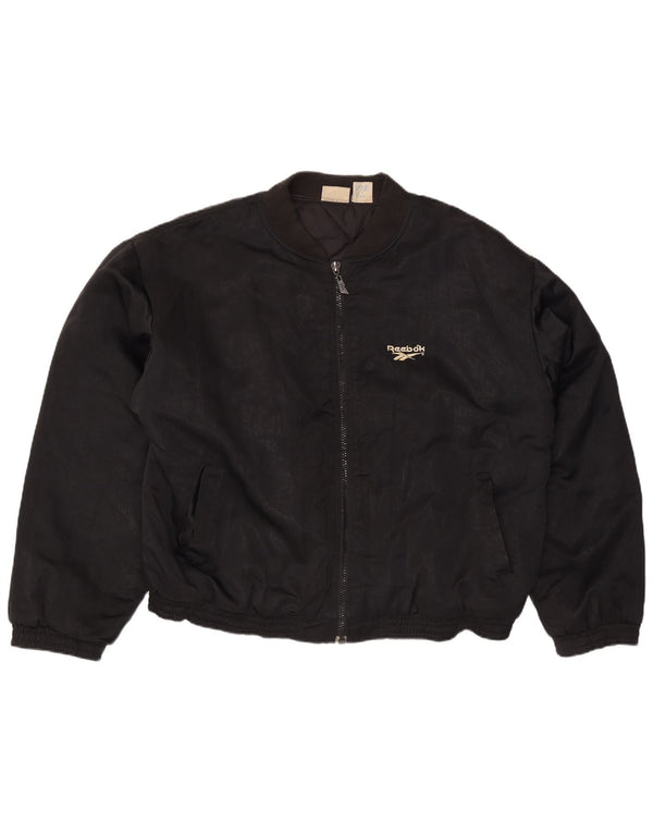 Męska kurtka bomber Reebok o luźnym kroju UK 42 XL, czarny nylon