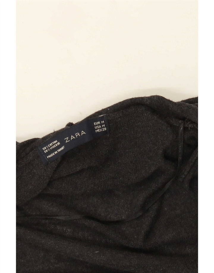 Damski sweter oversize z długim rękawem Zara UK 14, średni szary