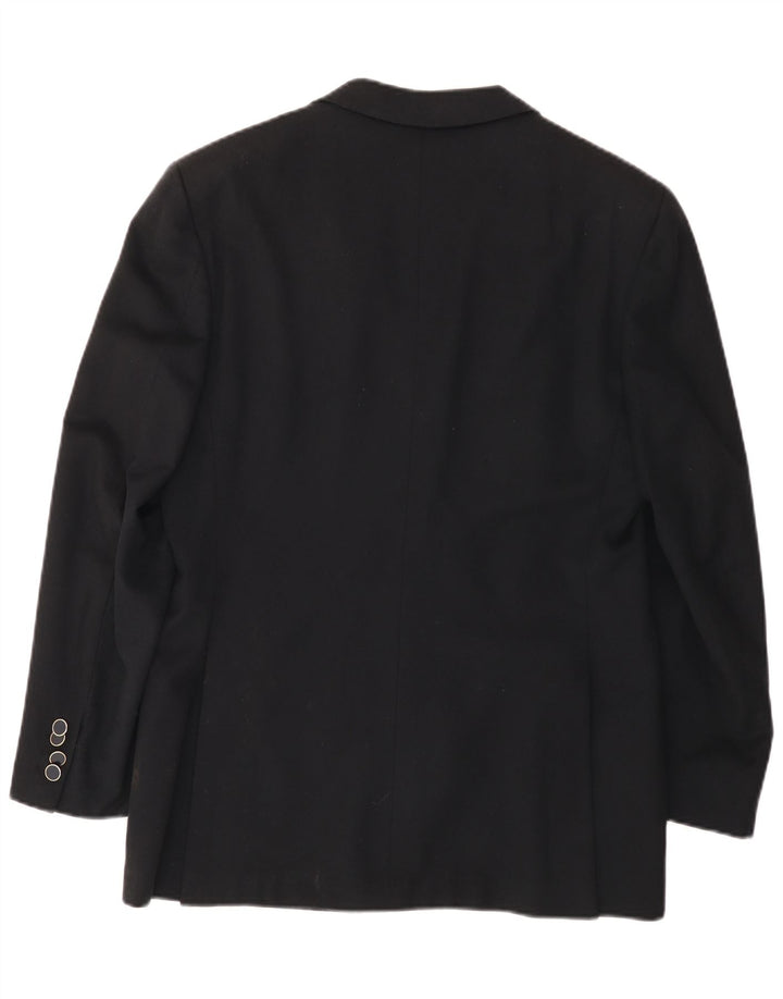 Męska marynarka dwurzędowa Galtrucco IT 40, duża czarna wełna