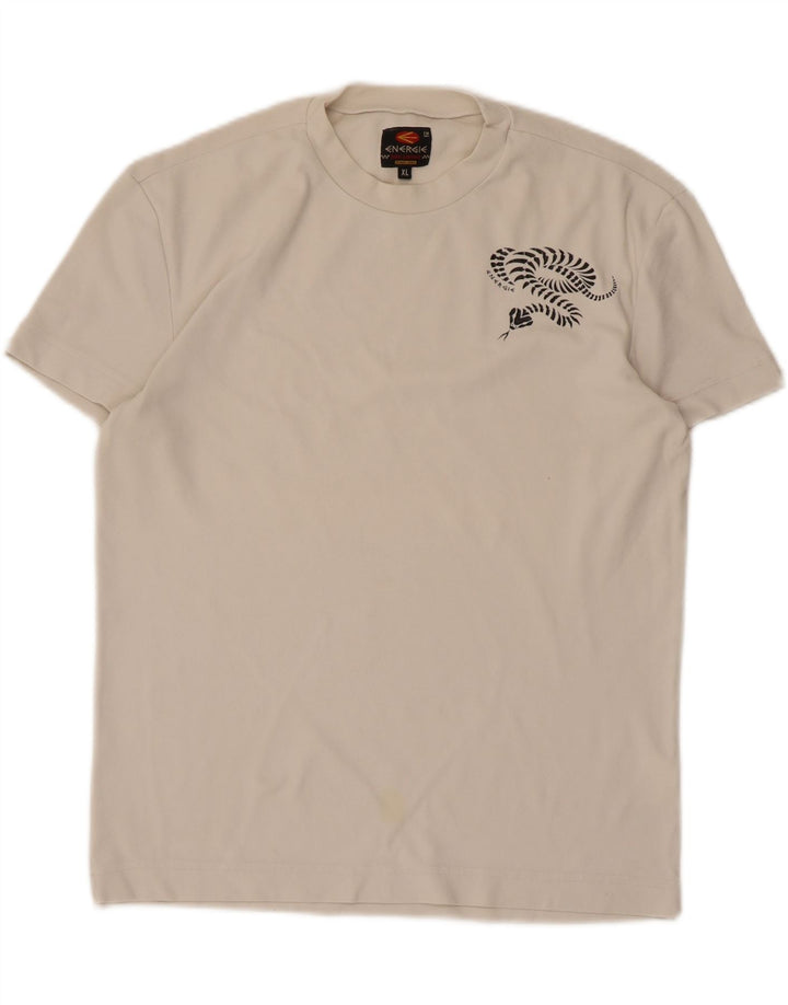 Damska koszulka z grafiką ENERGIE Top UK 18 XL Biały poliamid