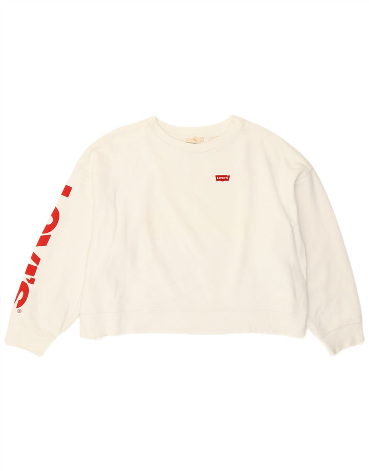 Damska bluza Levi's Oversize Graphic Crop Jumper UK 10 Small White
