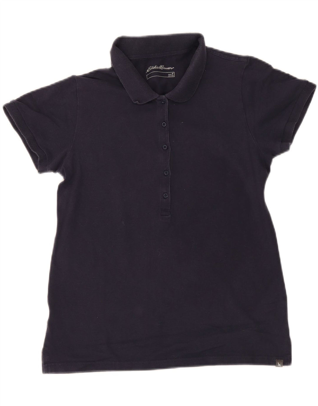 EDDIE BAUER Womens Polo Shirt UK 12 Medium Navy Blue Cotton Vintage Eddie Bauer and Second-Hand Eddie Bauer from Messina Hembry 