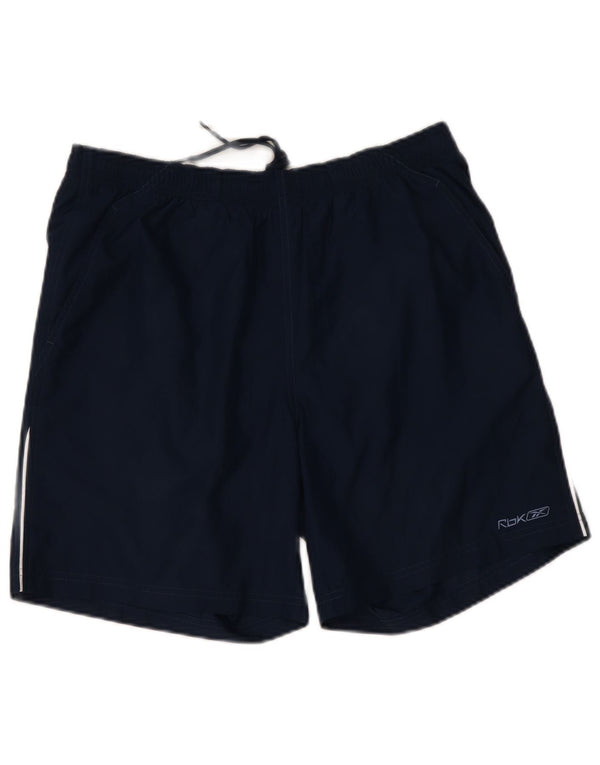 Reebok Mens Sport Shorts Medium  Navy Blue Polyester