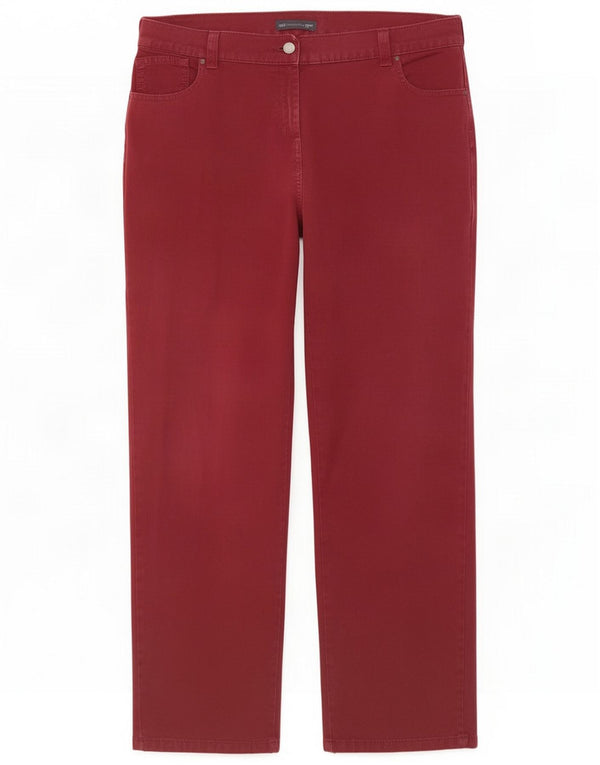 Proste spodnie damskie Marks & Spencer UK 20 2XL W38 L28 Czerwone