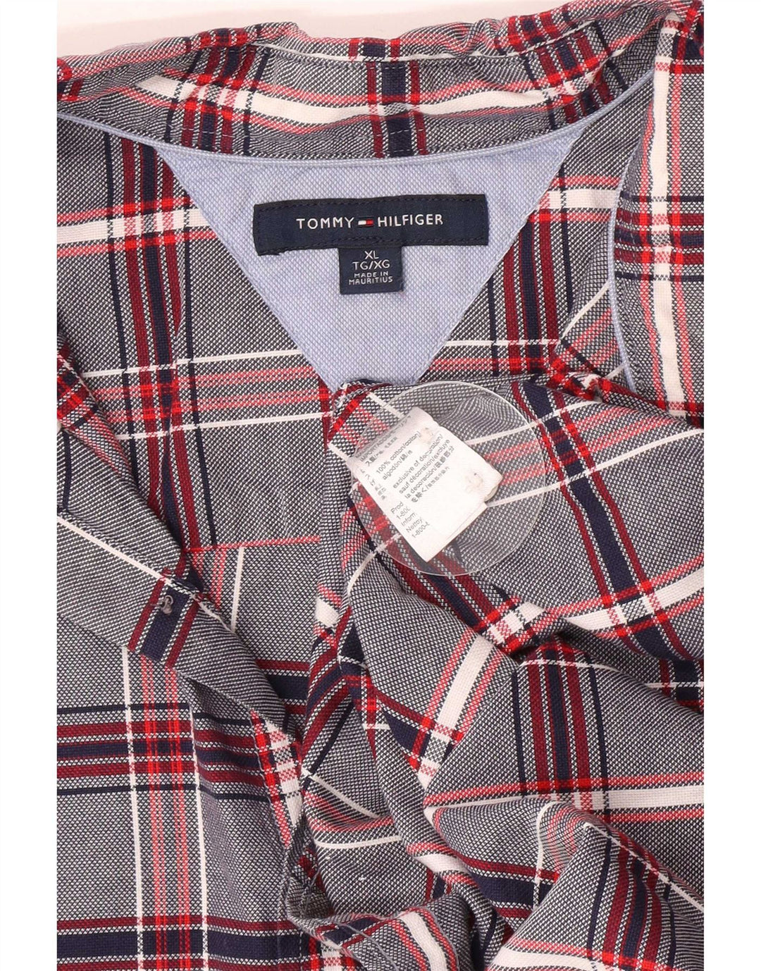 Koszula męska Tommy Hilfiger XL, bawełniana, granatowa w kratę