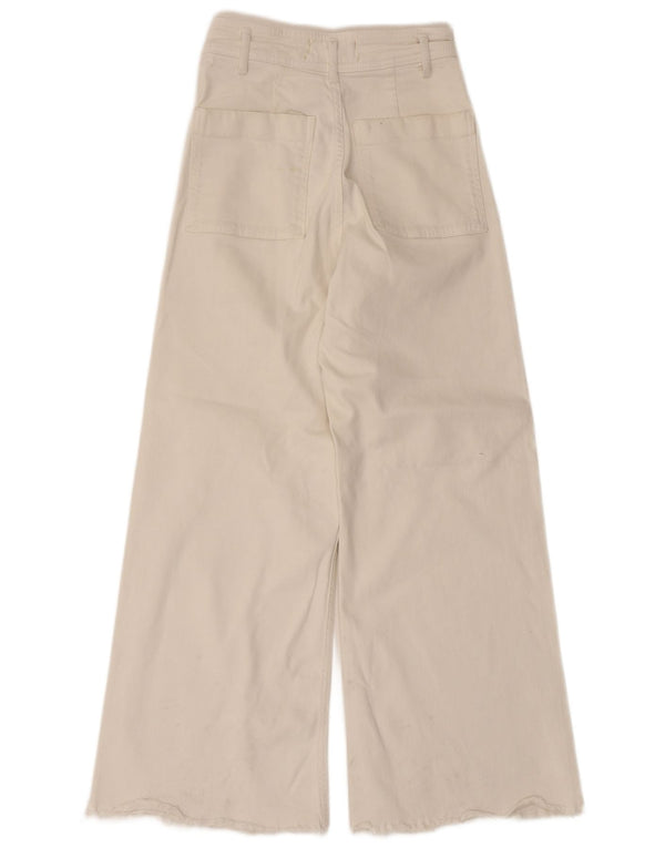 Damskie jeansy Zara z szeroką nogawką EU 36 XS W26, biała bawełna