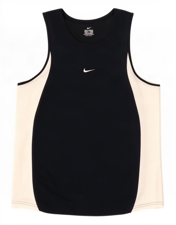 Męska kamizelka Nike Dri Fit Top, średni granatowy poliester z blokami kolorów