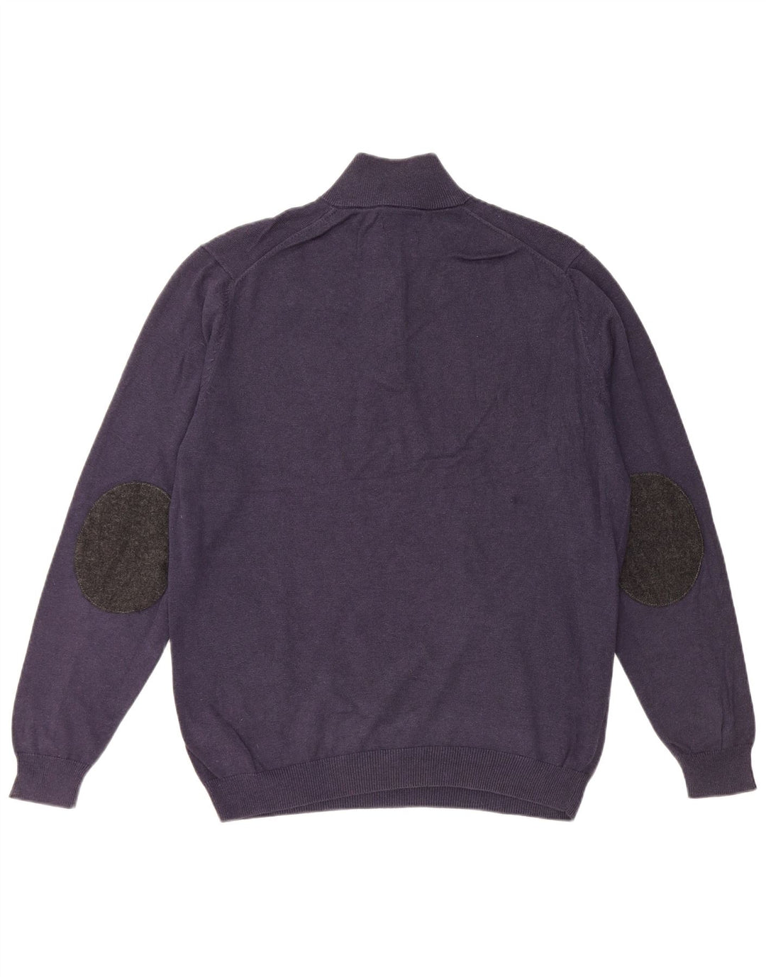 MASSIMO DUTTI Męski sweter zapinany na zamek, duży, granatowy, bawełniany