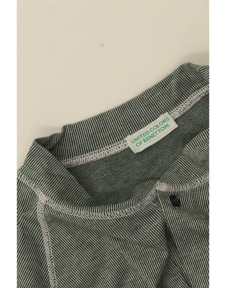 Męski top z dżerseju Benetton w małe zielone prążki