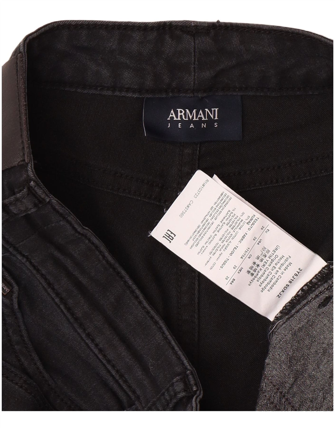 Damskie jeansy zwężane ARMANI W29 L27 Czarne bawełniane
