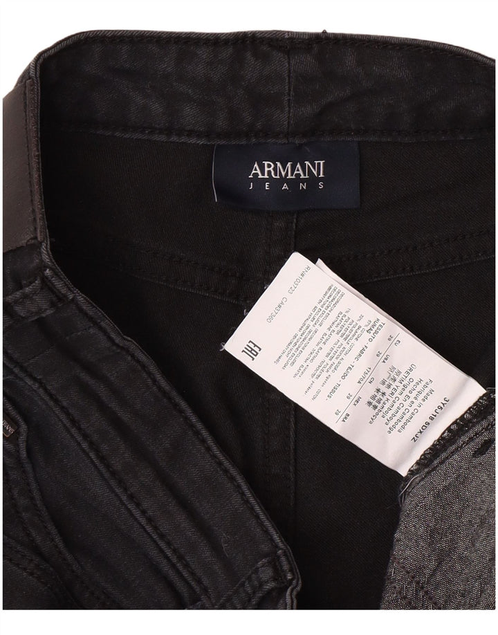 Damskie jeansy zwężane ARMANI W29 L27 Czarne bawełniane
