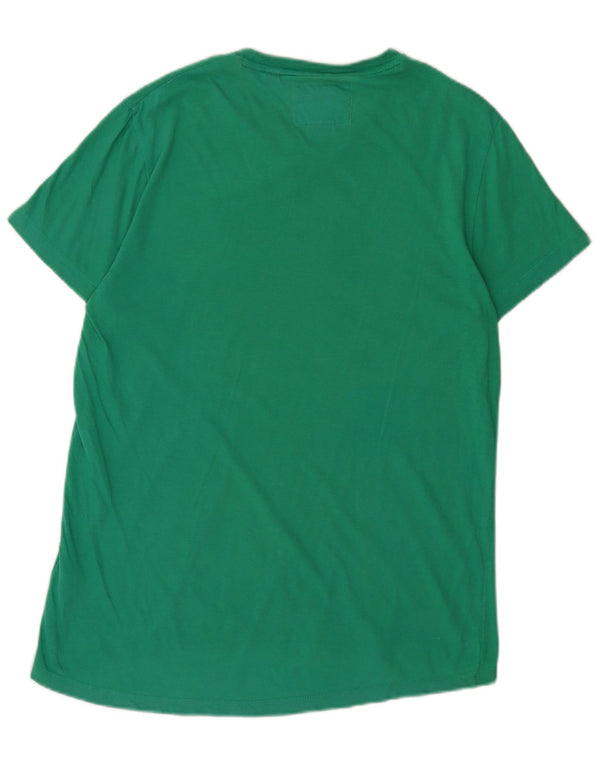 SUPERDRY Męski T-shirt Top, duży, zielony, bawełniany