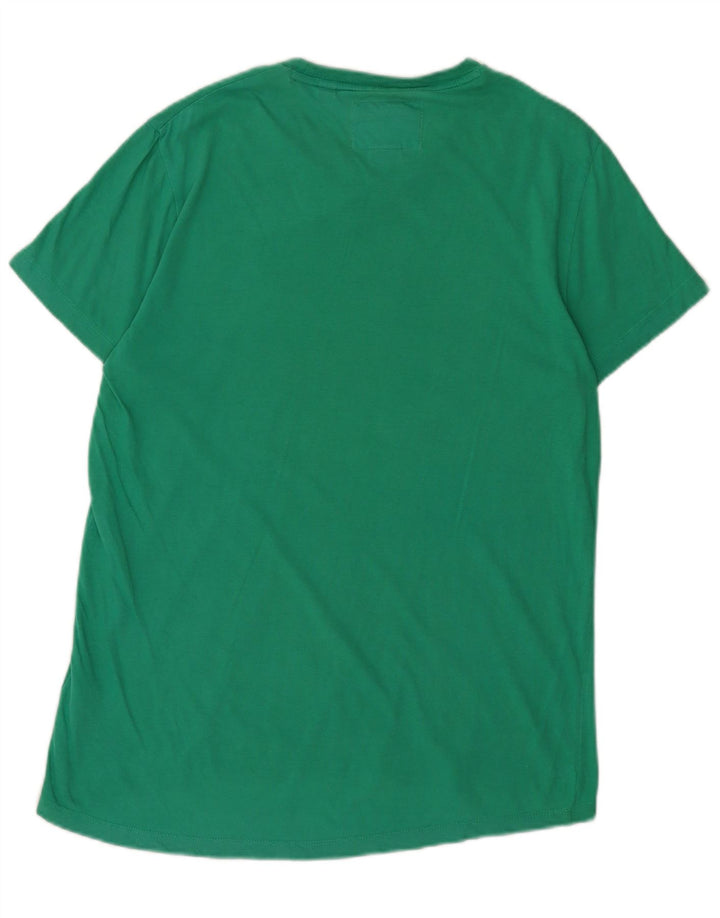 SUPERDRY Męski T-shirt Top, duży, zielony, bawełniany