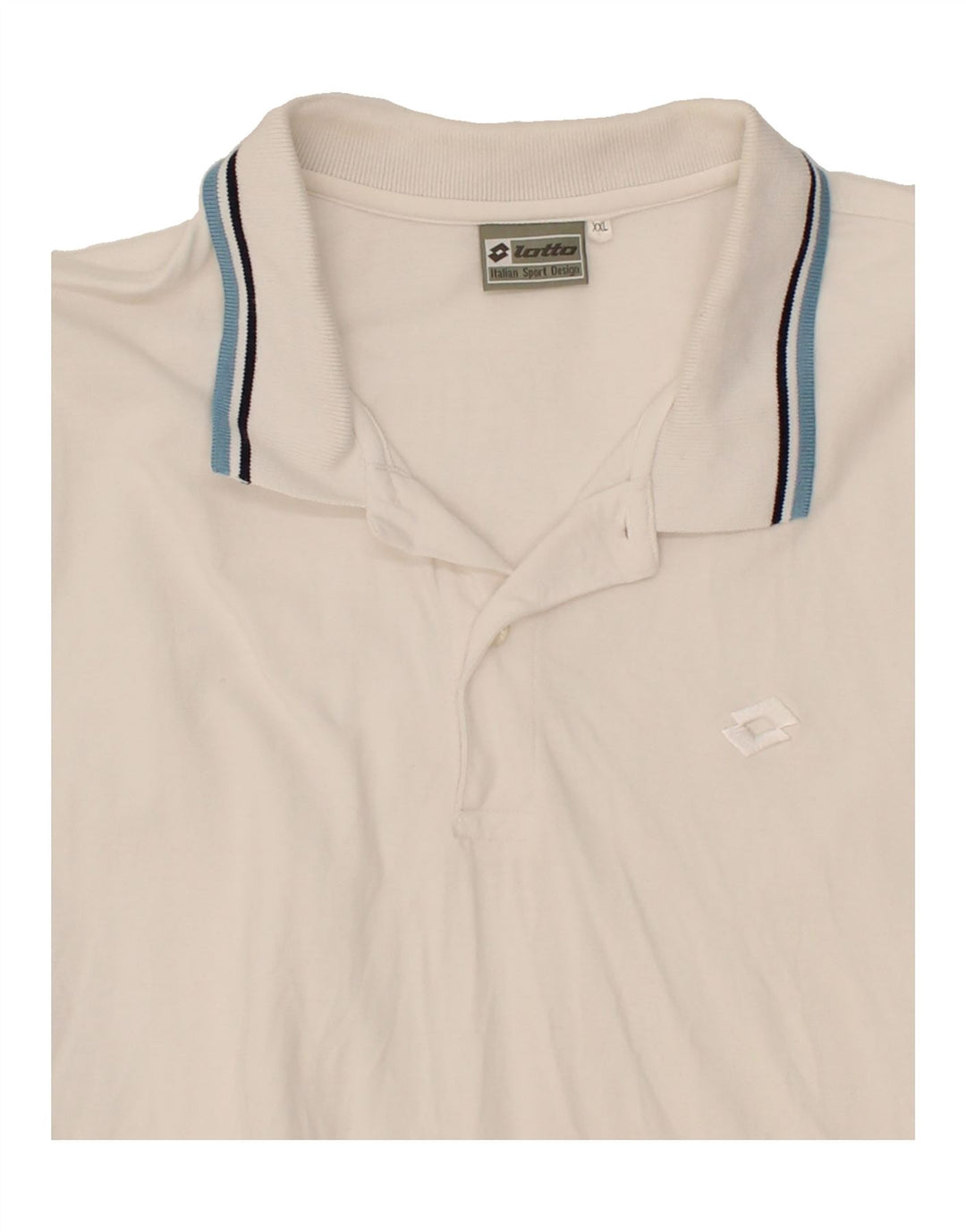 LOTTO Mens Polo Shirt 2XL White Cotton Vintage Lotto and Second-Hand Lotto from Messina Hembry 