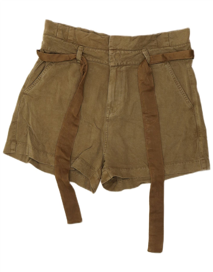 Damskie spodnie z wysokim stanem Guess, duże, W34 khaki