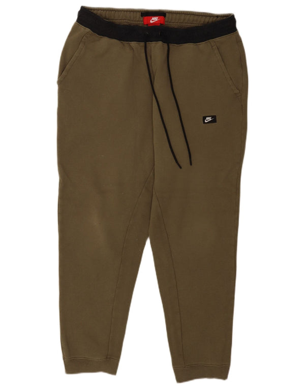 Męskie spodnie dresowe Nike Joggers XL Khaki, bawełna z blokami kolorów