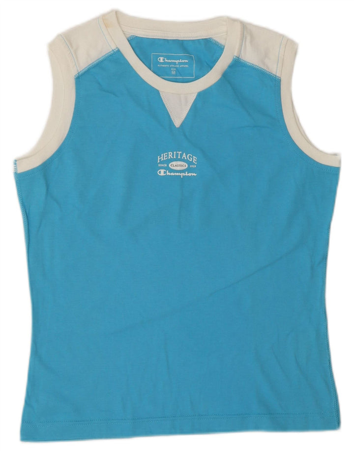 Damska kamizelka Champion Heritage Classics Graphic Top UK 12 Średni niebieski