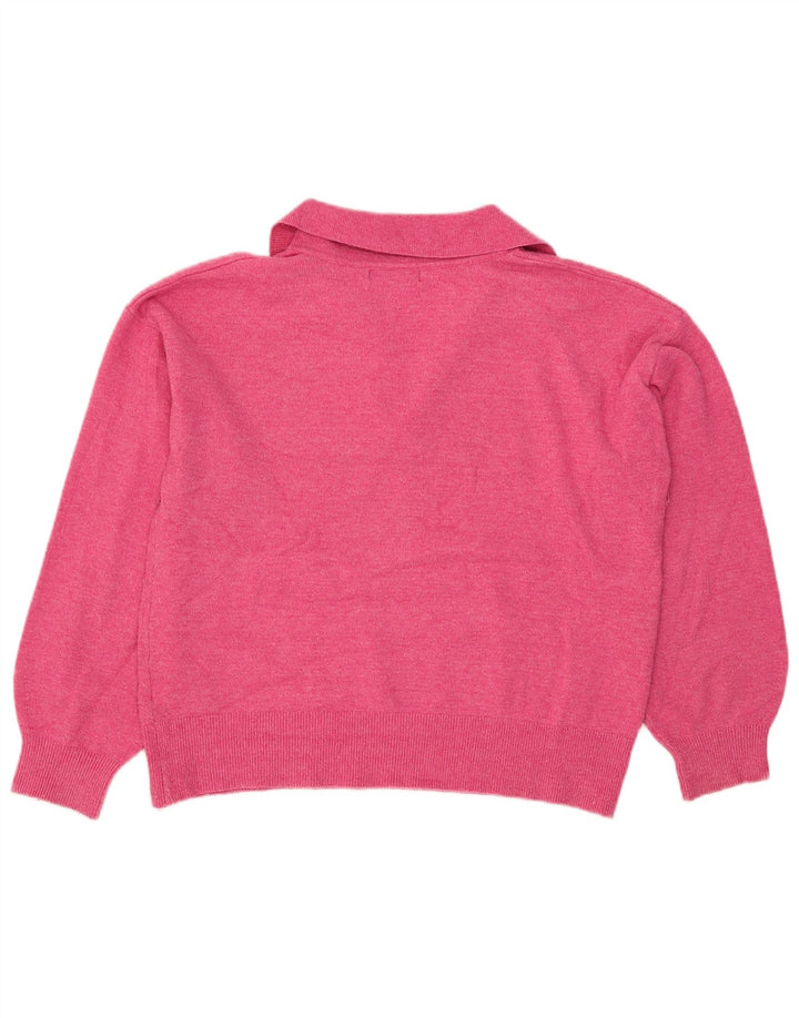 Damski sweter polo Marks & Spencer UK 14, średni różowy poliester