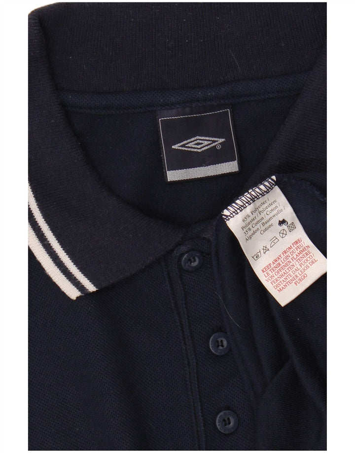 UMBRO Mens Polo Shirt Large Navy Blue Polyester