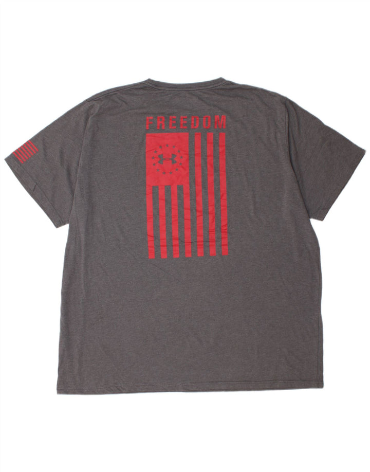 Męski t-shirt z grafiką UNDER ARMOUR Heat Gear 3XL w szare paski