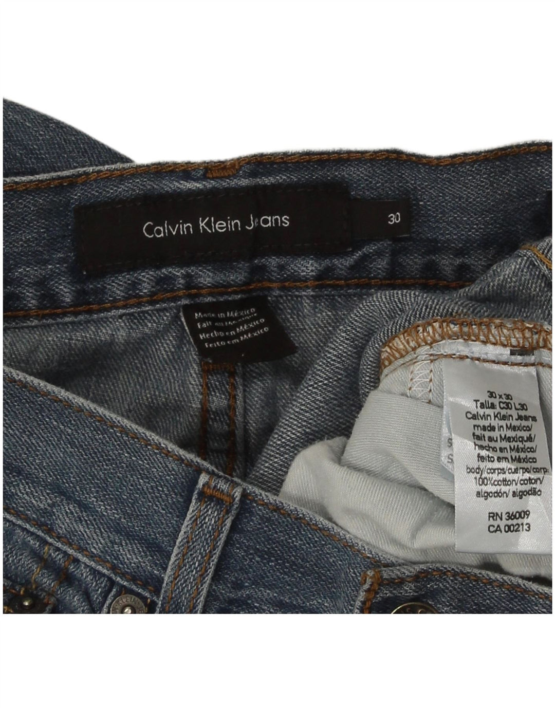 Damskie proste dżinsy Calvin Klein W30 L30 Niebieskie bawełniane