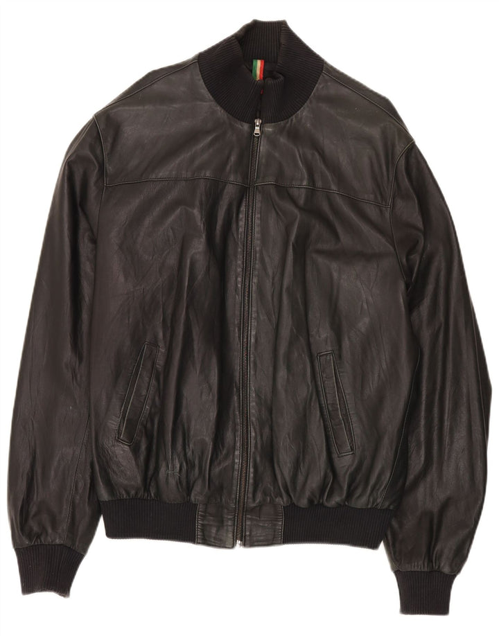 Męska kurtka skórzana John and Son's UK 38, średnia czarna skóra