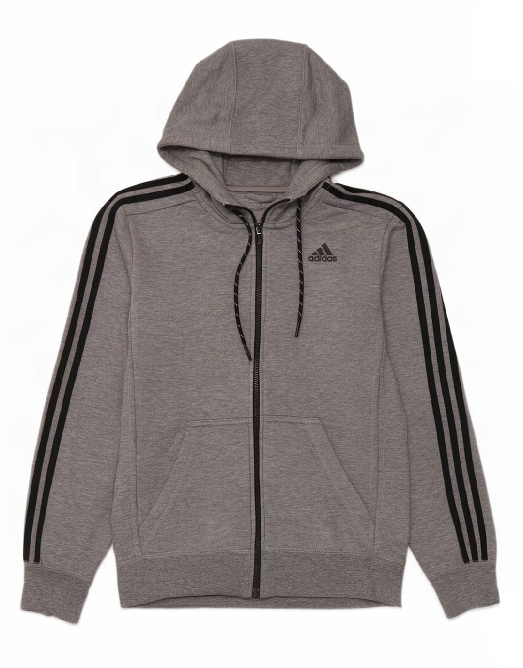 Adidas Męski sweter z kapturem Climalite Zip, mały, szary, nakrapiany poliester