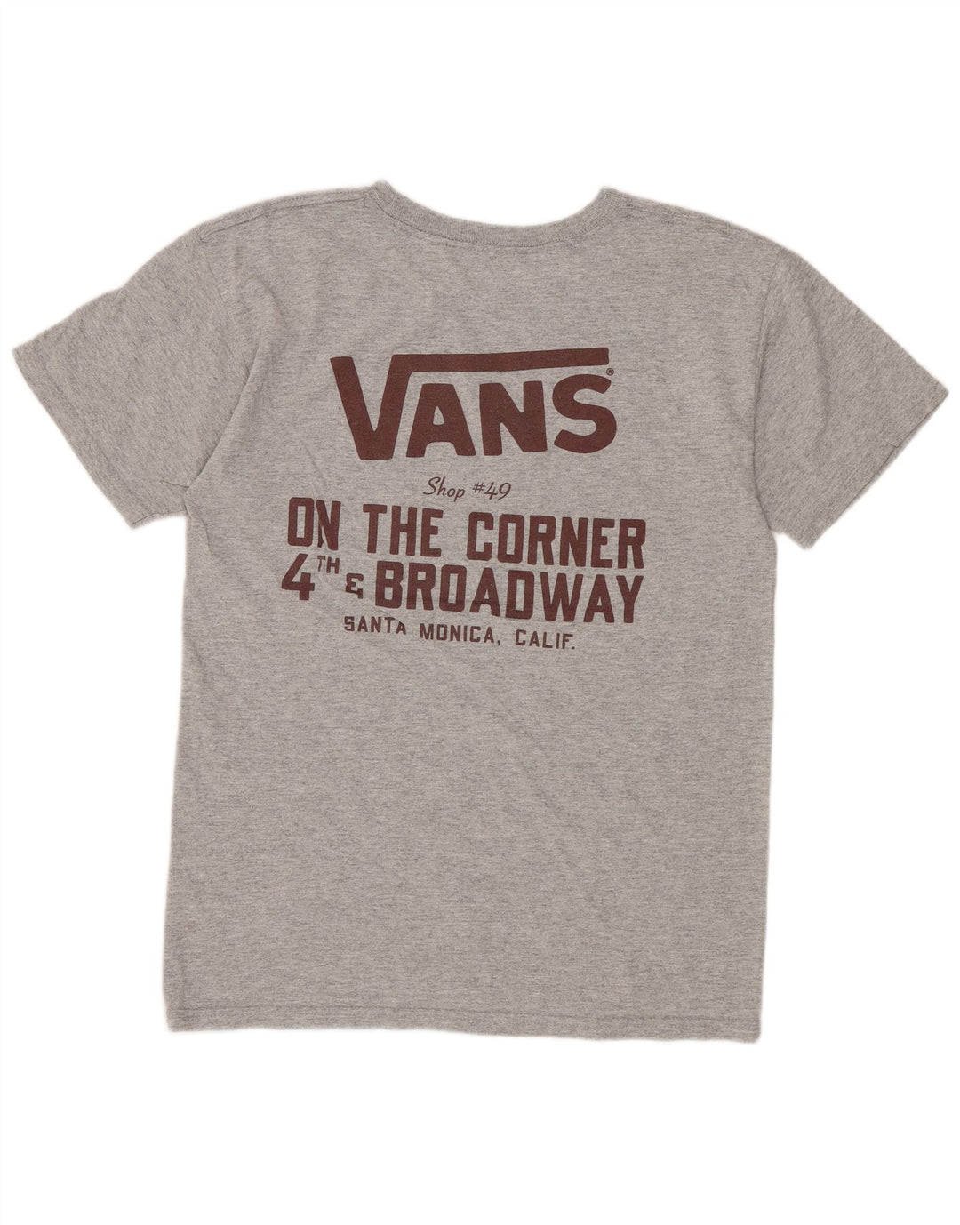 Damska koszulka z grafiką VANS Top UK 10, mała, szara, bawełniana