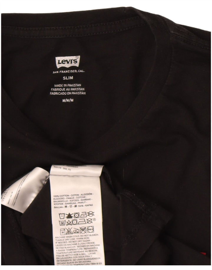 Męski t-shirt LEVI'S o dopasowanym kroju, średni czarny, bawełniany