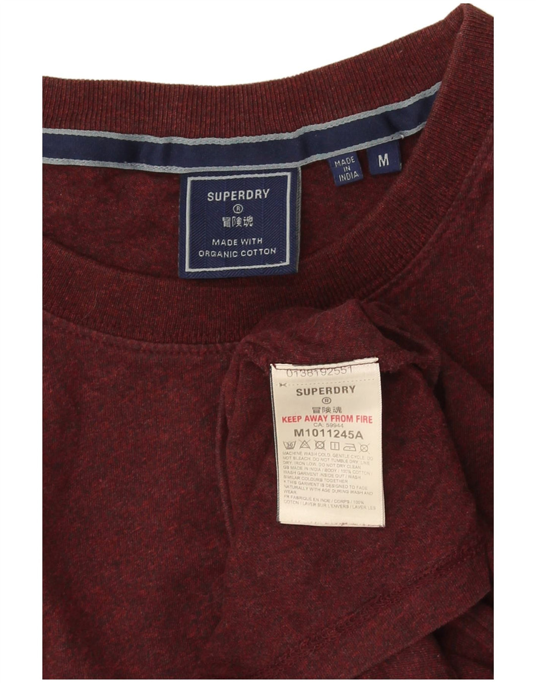 T-shirt męski Superdry Średniej jakości bawełna w kolorze bordowym z plamkami