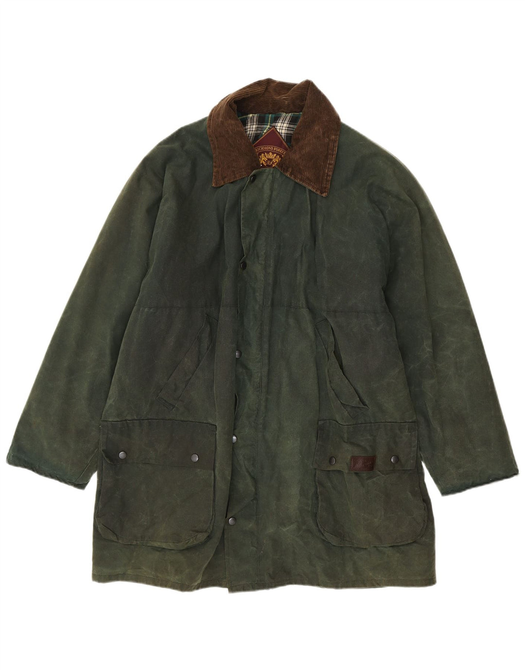 Męska kurtka z woskowanej bawełny Richmond Forest UK 42 XL w kolorze zielonym