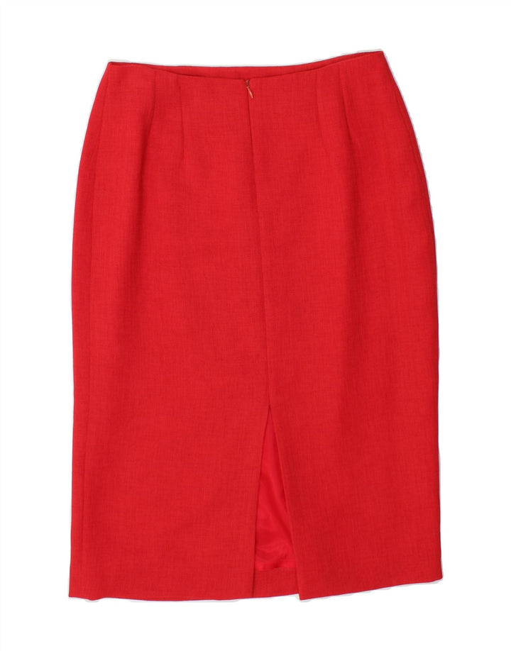 MICHEL AMBERS Womens Straight Skirt UK 12 Medium W28 Red Vintage Michel Ambers and Second-Hand Michel Ambers from Messina Hembry 