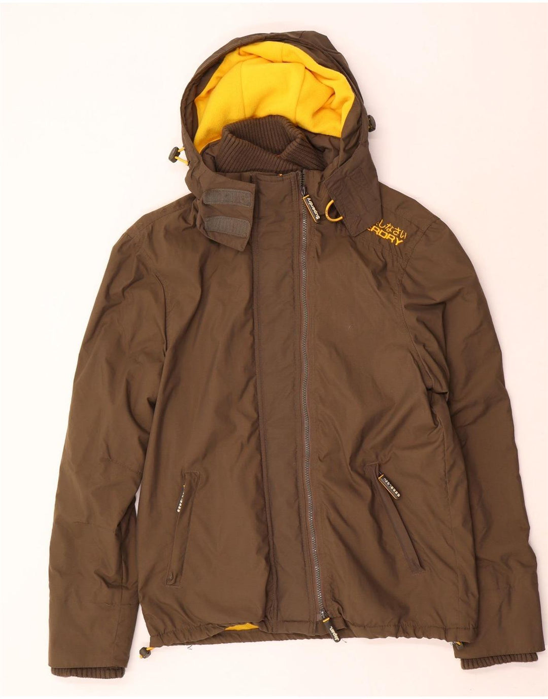 Damska kurtka wiatrówka Superdry Graphic UK 16, duża brązowa