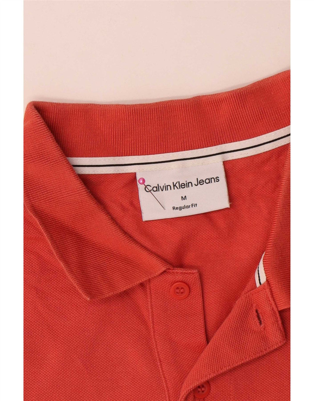 Męska koszulka polo Calvin Klein Jeans o regularnym kroju, średnia pomarańczowa, bawełniana