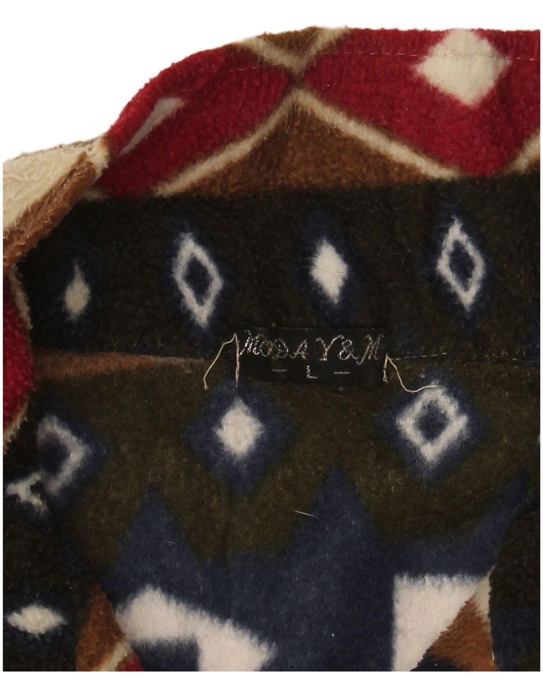 Damska kurtka polarowa oversize VINTAGE UK 16, duża, wielokolorowa, geometryczna