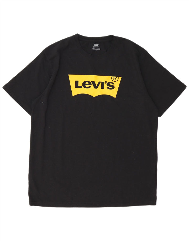 Męski T-shirt z grafiką LEVI'S Top XL, czarna bawełna