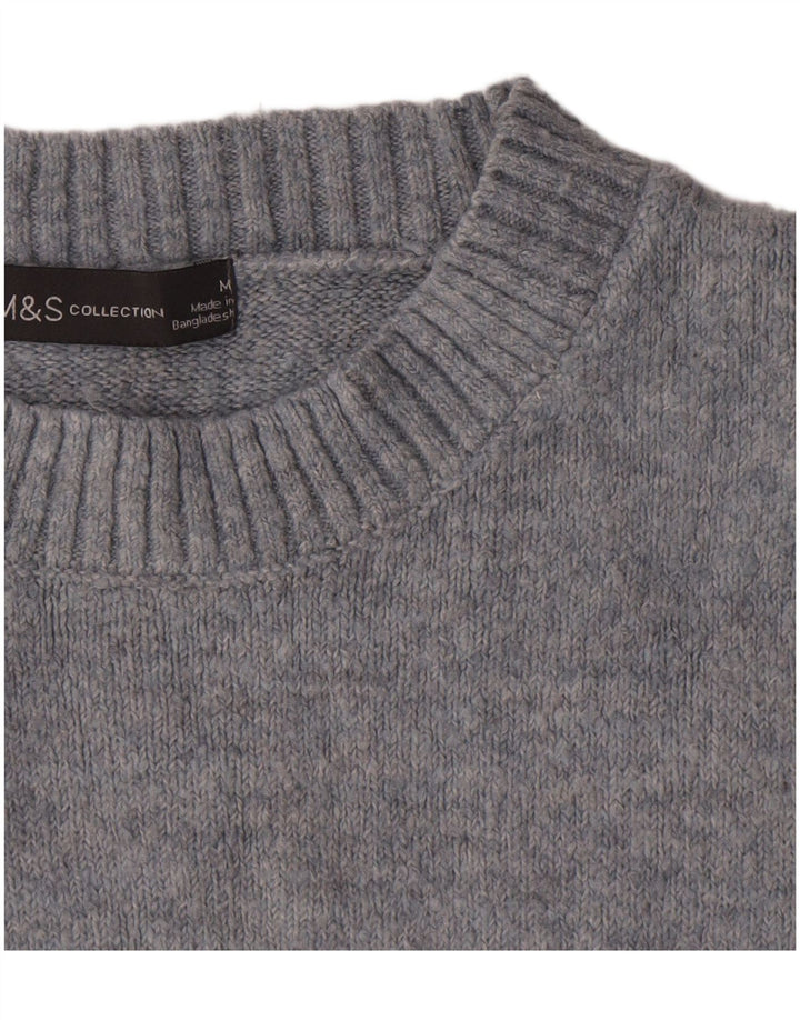 Marks & Spencer Damski sweter oversize z okrągłym dekoltem, UK 14, średni niebieski