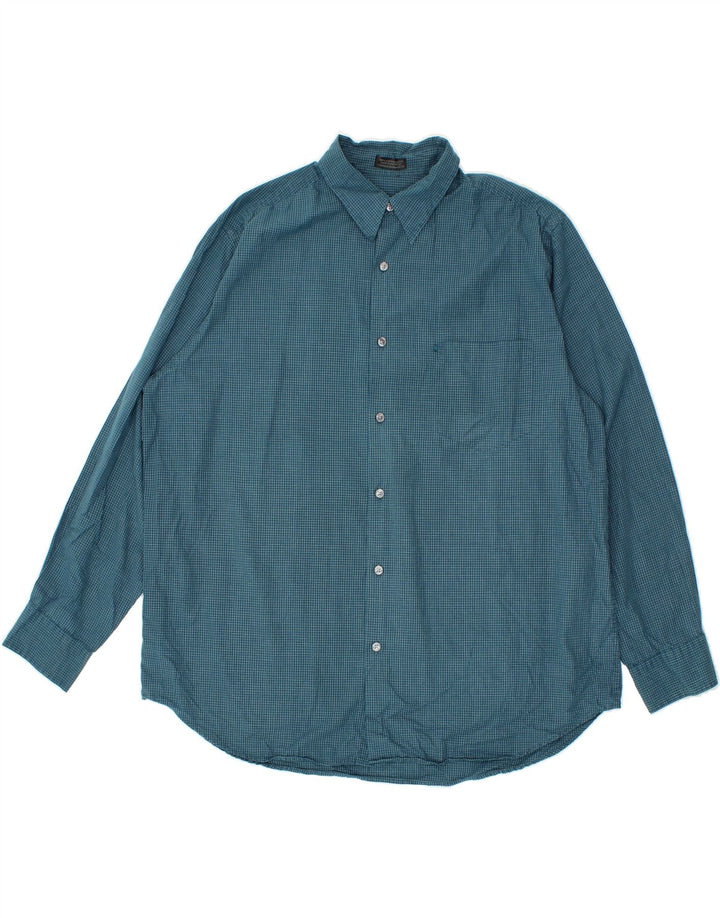 DKNY Mens Shirt XL Blue Check Cotton Vintage Dkny and Second-Hand Dkny from Messina Hembry 