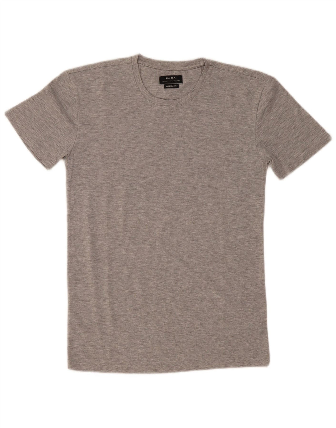Męski T-shirt Zara Super Slim Fit, mały, szary nakrapiany
