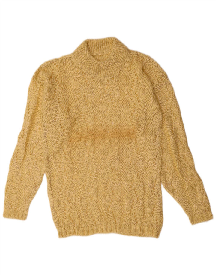 Sweter damski VINTAGE z golfem UK 10 Small Beige