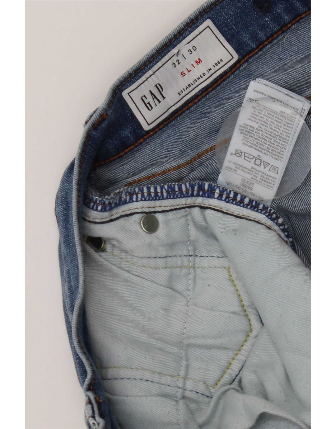 Damskie jeansy Gap Slim W32 L30 Niebieskie bawełniane