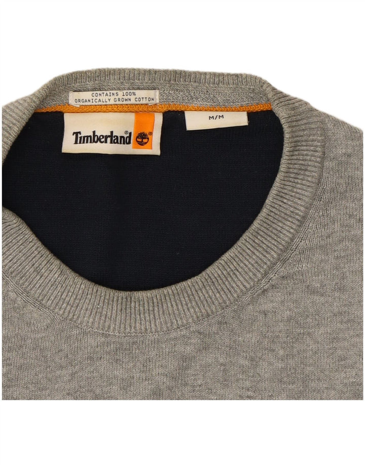 TIMBERLAND Mens Crew Neck Jumper Sweater Medium Grey Cotton