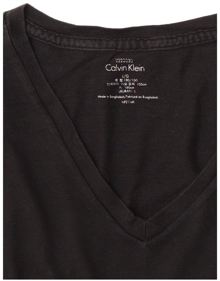 Męski T-shirt CALVIN KLEIN, duży, czarny